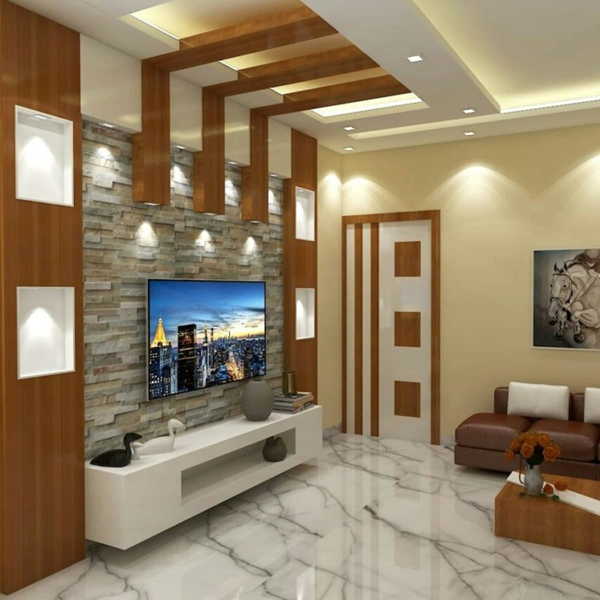 Stone Feature TV Wall