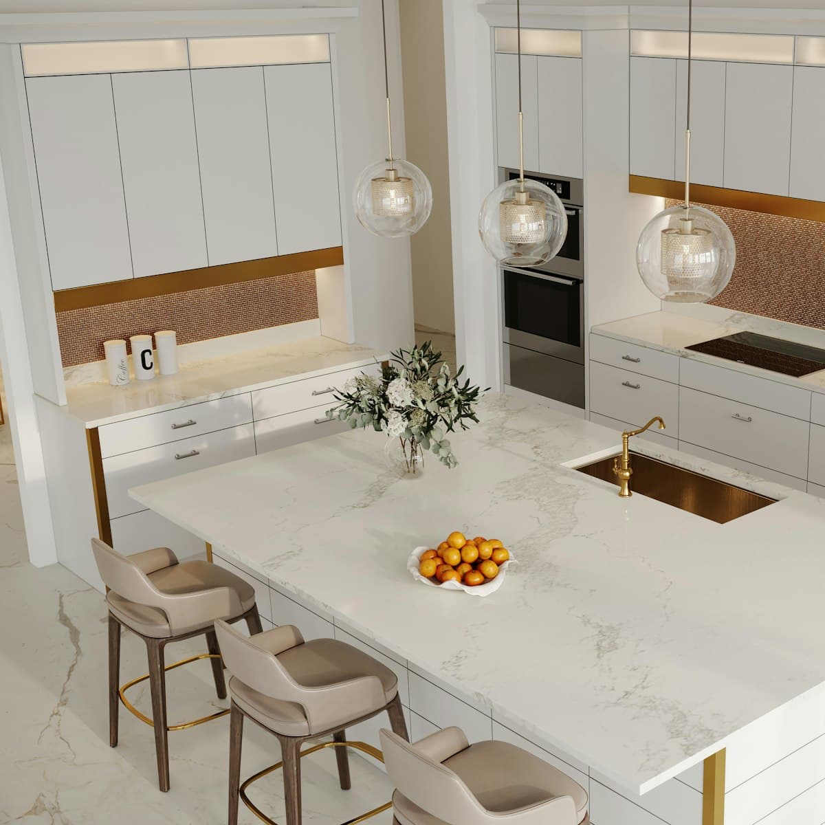 Scandinavian Island Kitchen