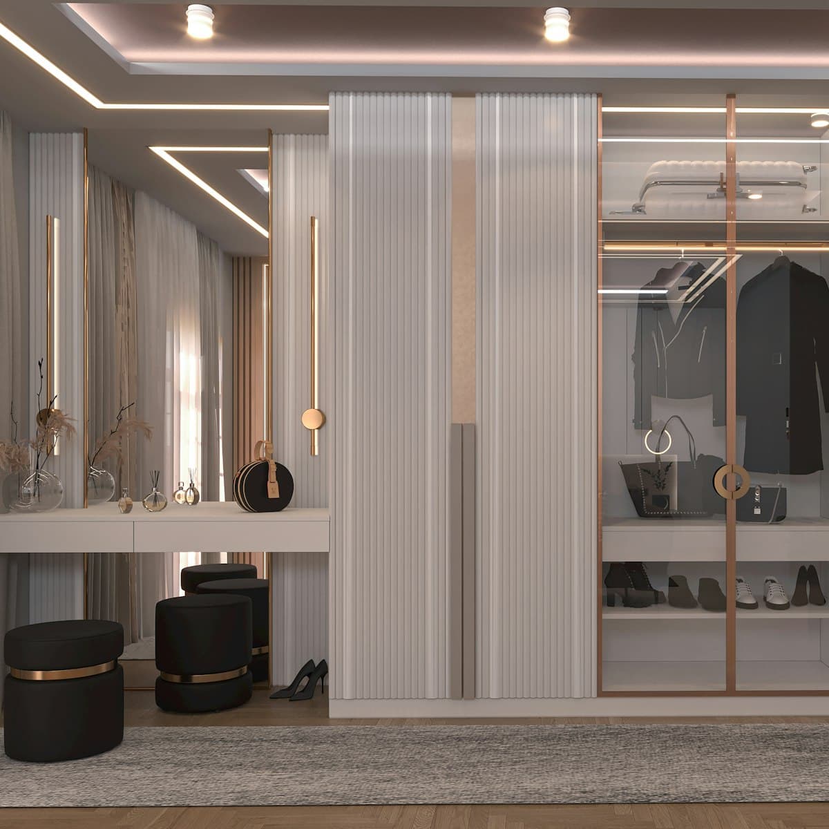 Glass Elegant Wardrobe