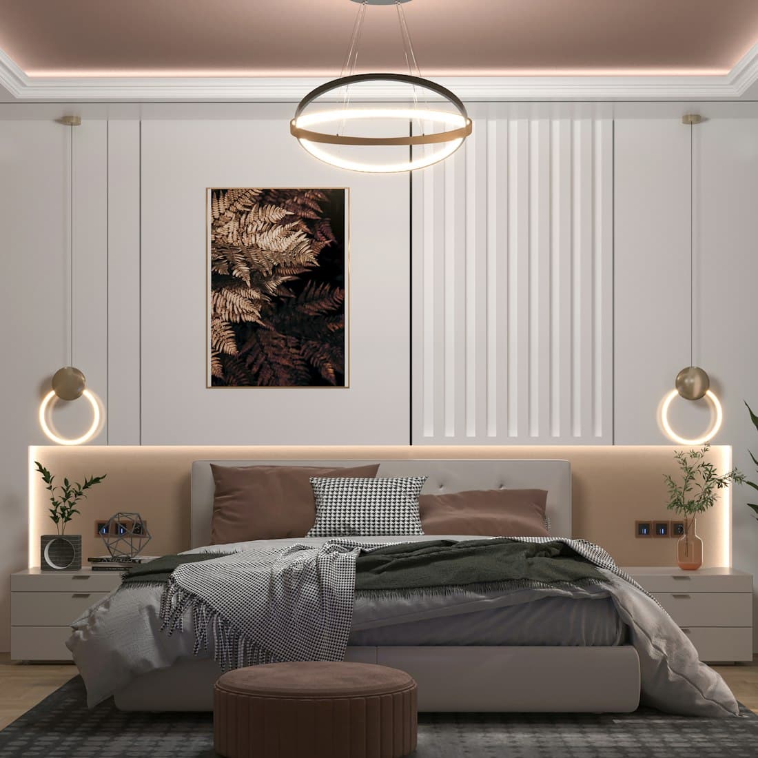Elegant Chandelier Bedroom