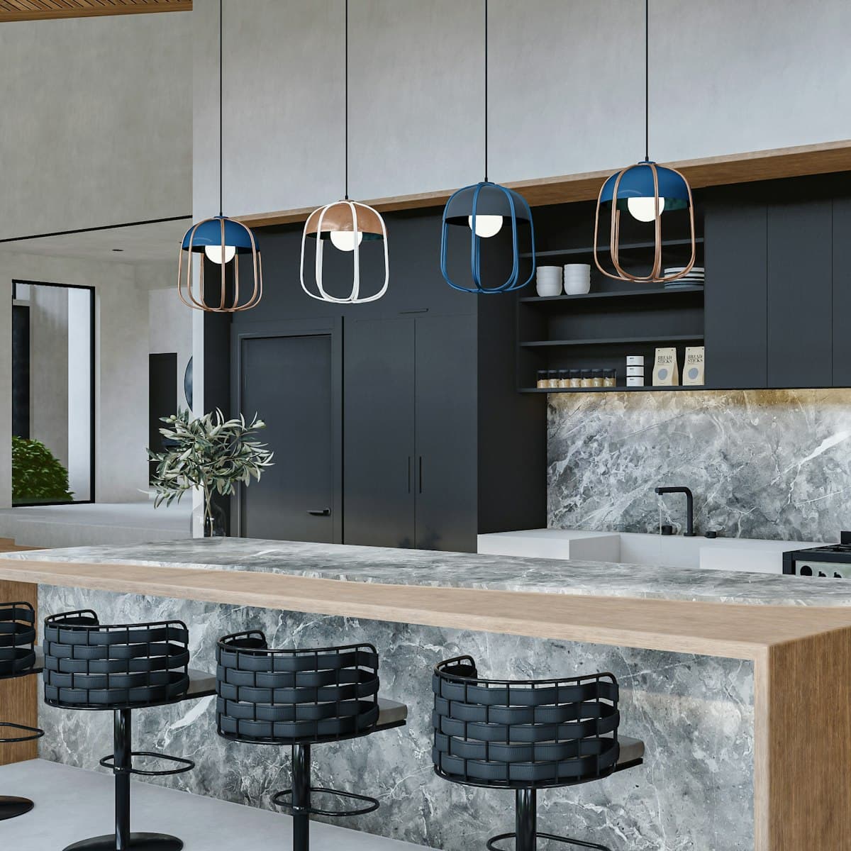 Contemporary Blue Kitchen