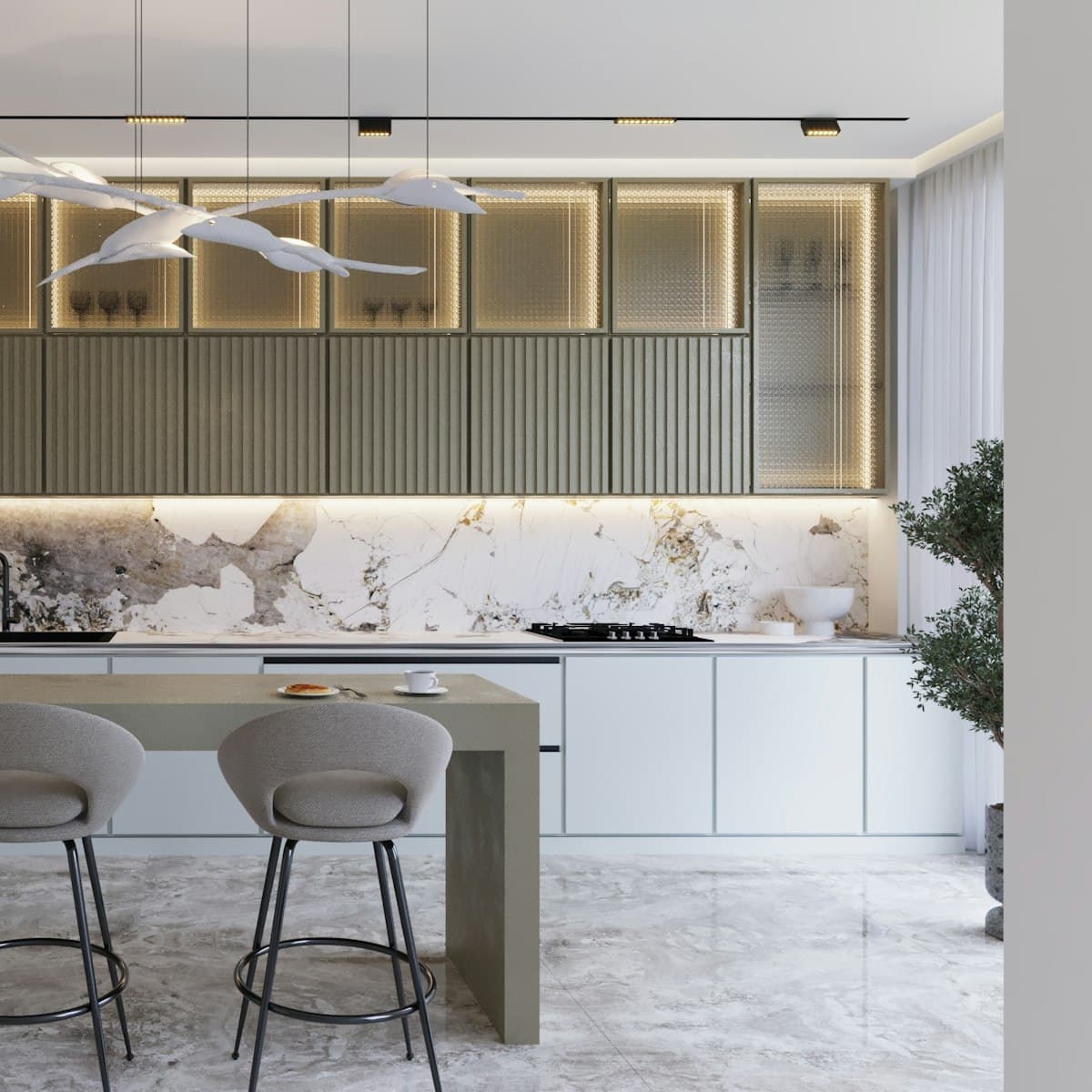 Marble Backsplash Kitchen