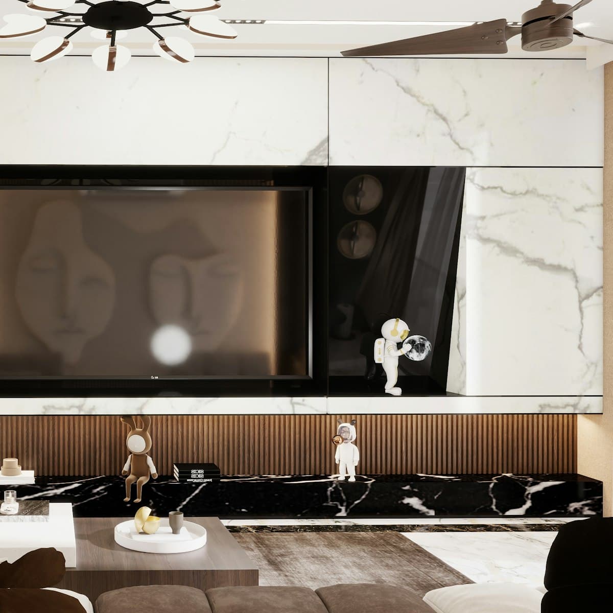 Luxury Marble TV Unit