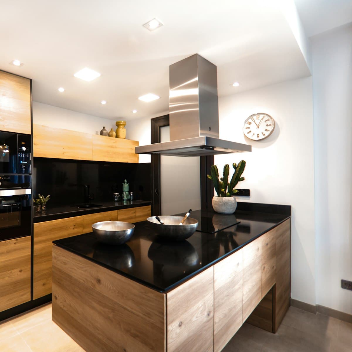 Matte Black Island Kitchen